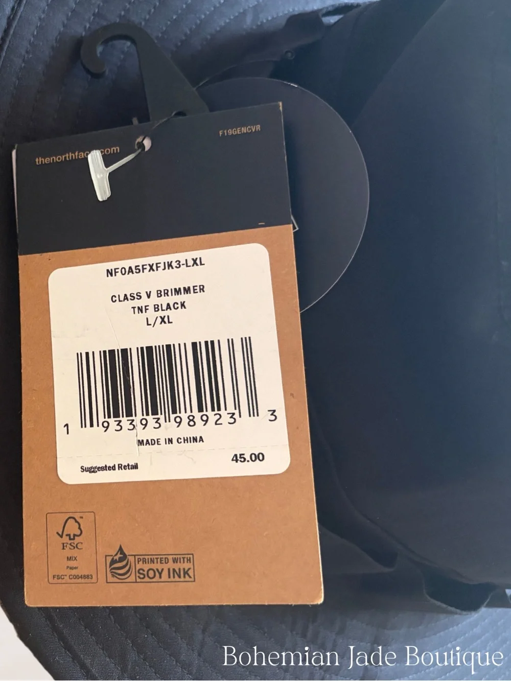The North Face Class V Brimmer Hat Unisex L/XL Black Wide Brim UPF 40+ NWT